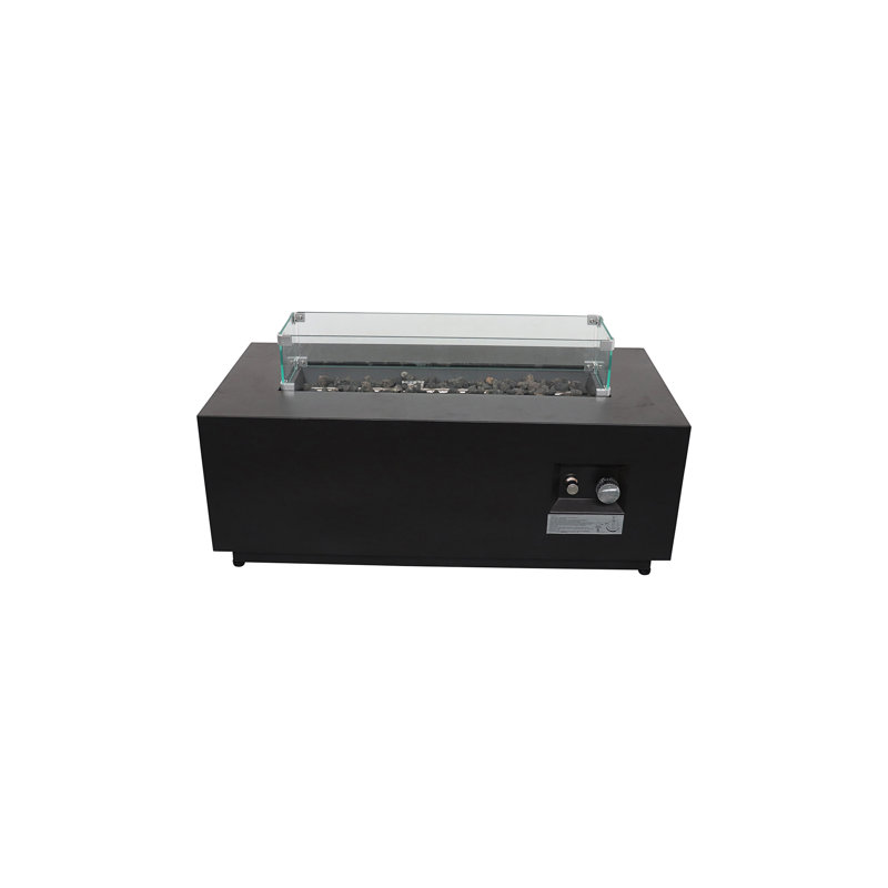 16 H X 42 W Steel Outdoor Fire Pit Table With Lid