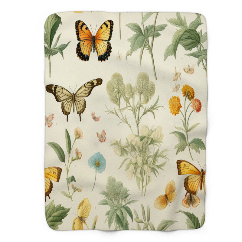 Botanical Bloom Dance - 1 Piece Blanket, Queen