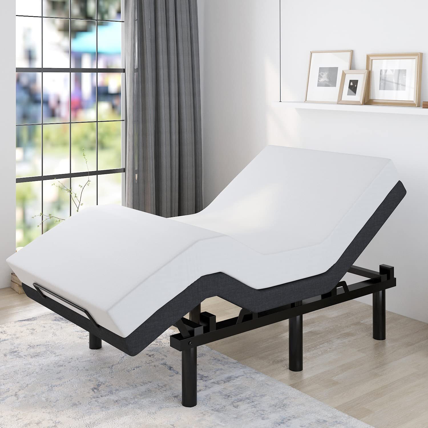 Classic Brands Adjustable Comfort Adjustable Bed Base with Massage,  Wireless Remote and USB Ports, Twin XL : : Home