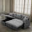 92.5" Reversible Sleeper Sectional Sofa with Storage & 2 Stools