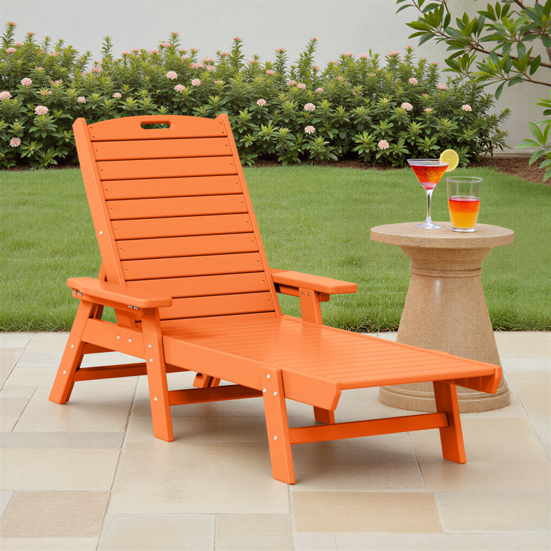 Chaise longue simple inclinable Laguna, Orange