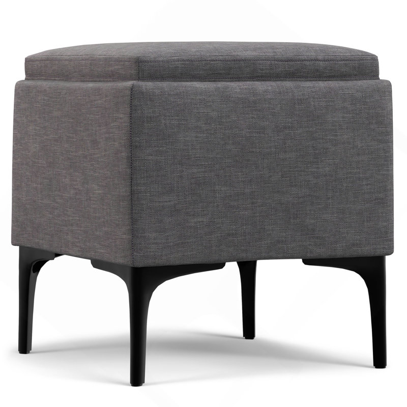 Repose-pieds avec rangement et plateau, Fabric, Grey