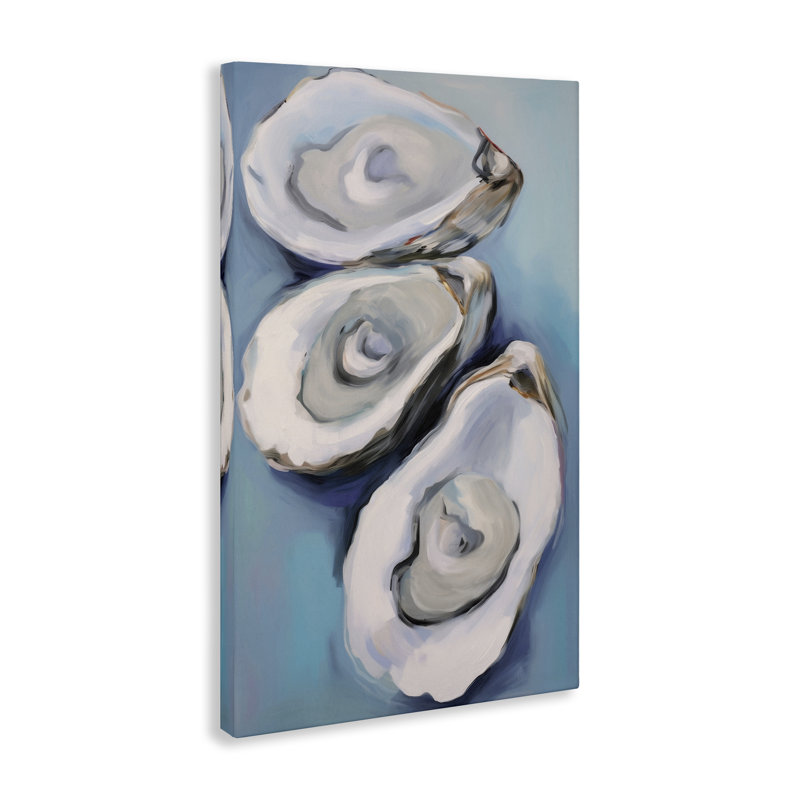 «Oyster Seashell Trio», art mural sur toile par Petal Prints Design, H 30 po x l 20 po