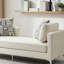 Banquette 77,5 po avec méridienne rembourrée en chenille et canapé-lit avec pieds en métal et 4 coussins décoratifs-130767759