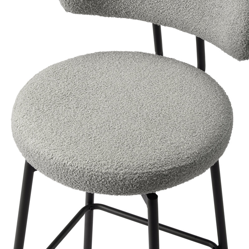 Tabouret de comptoir pivotant 27 po Bayville, Gris clair