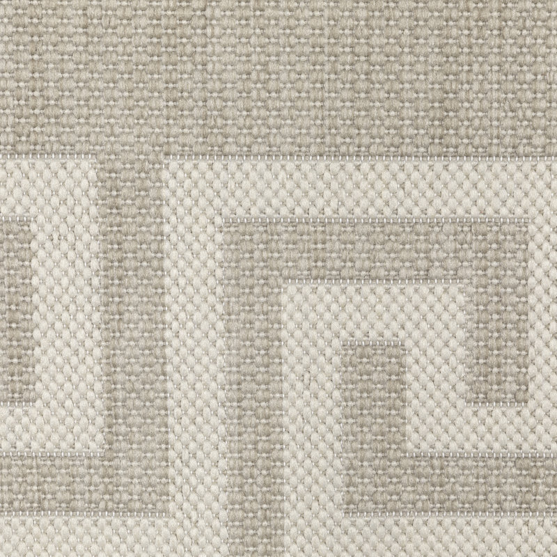 Tapis intérieur / extérieur gris / ivoire Verlie, Tapis de couloir de 1 pi 10 po x 7 pi 3 po
