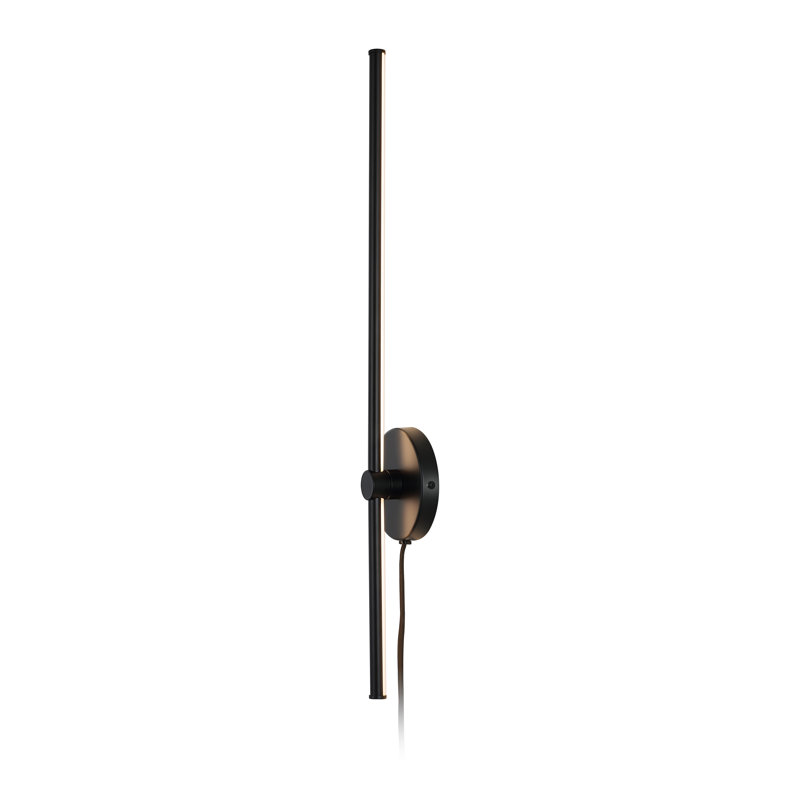 Bollman Iron LED Plug-in Wallchiere, Black