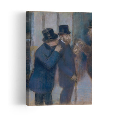 Portraits At The Stock Exchange, C.1878-79 Impressionist Abstract Contemporary Portrait Wall Art Print by Edgar Degas - 1 Piece Wrapped Canvas Wall Art