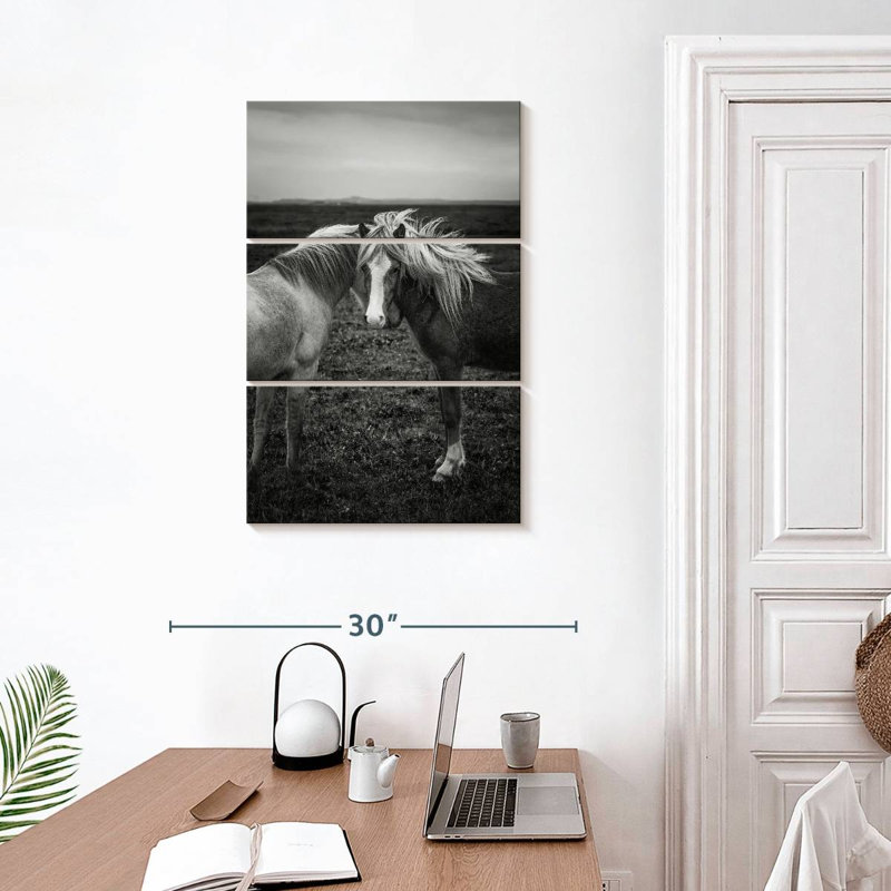 Brampt Loving Icelandic Horses, 32" H x 20" W