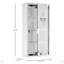 Armoire à pharmacie murale, armoire murale verrouillable avec 4 tablettes à niveaux, cadre en acier inoxydable et porte en verre, verrouillable avec 2 clés, argent, 12 po x 24 po