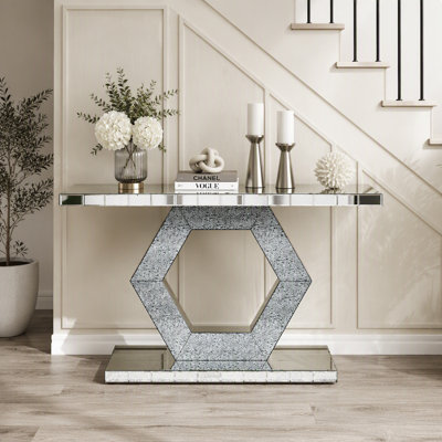 Console pour vestibule moderne de qualité supérieure avec effets en verre de diamant