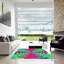 Tapis rouge/vert/bleu tissé à la machine-309613374