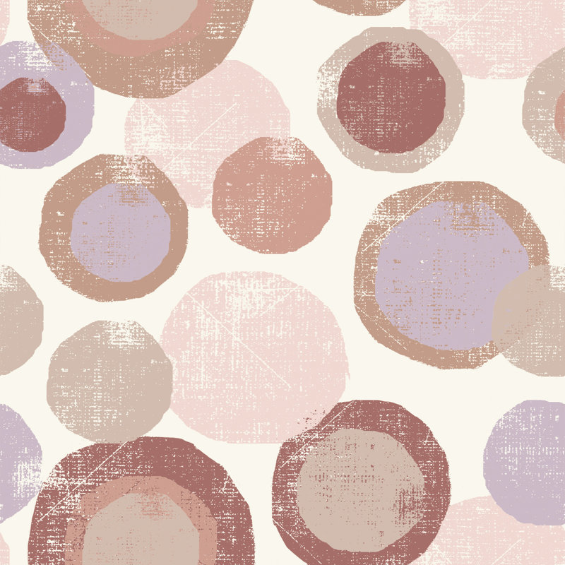 Circles Blush - impression sur toile tendue, H 12 po x l 12 po, Non, Cadre simple noir