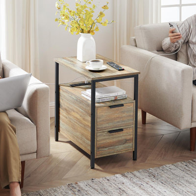 Side Table With Charging Station