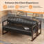 Banc avec dossier capitonné et garniture cloutée-1898850311
