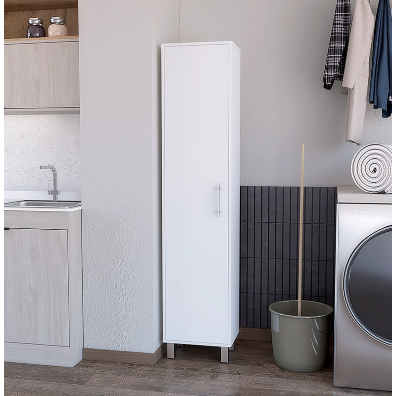 Armoire de rangement avec cinq tablettes, H 71,21 po x l 11,91 po x P 23,71 po, Brun