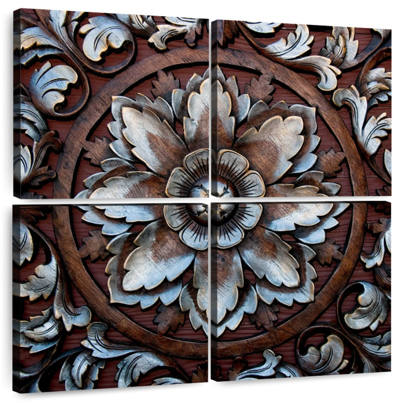Senne Thai Style Carved Flower, 18" H x 18" W