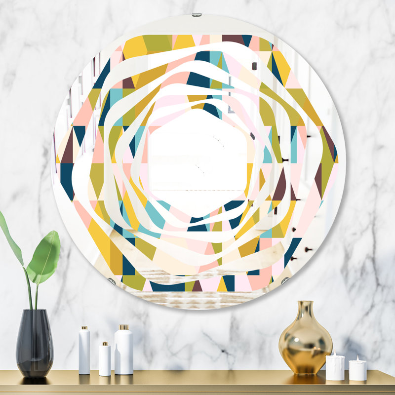 Miroir mural sans cadre triangulaire design i maison american american whirl, 31,5 po x 31,5 po