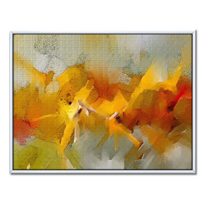 Coups de pinceau à l'huile - reproduction d'art sur toile, H 30 po x l 40 po x 1,5 po, Toile blanche encadrée