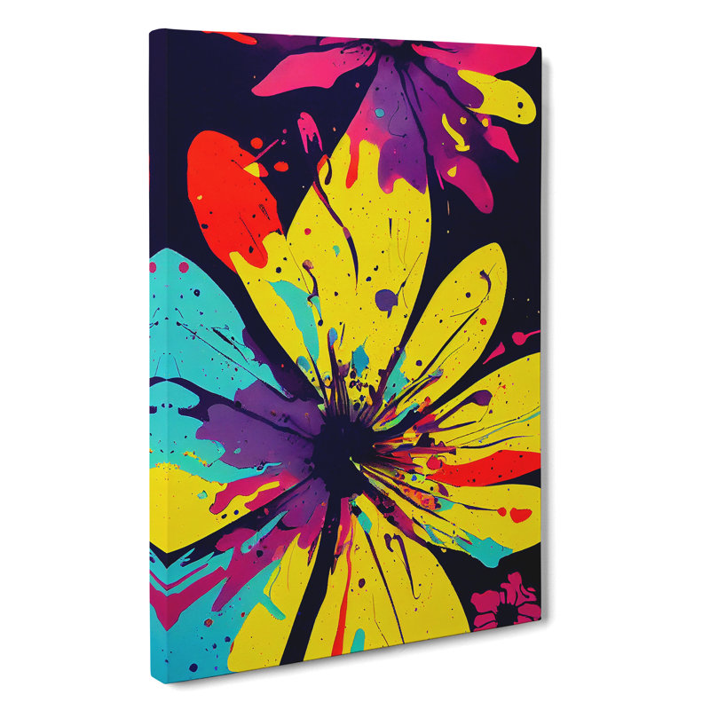 Pretty Painted Flowers No.6 Abstract - Wrapped Canvas Print, 50cm H x 35cm W x 3cm D