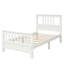 Lit plateforme simple en bois blanc - tête de lit et 10 lattes, facile à assembler, sans sommier avec tête de lit et support à lattes solides, nécessaire, assemblage