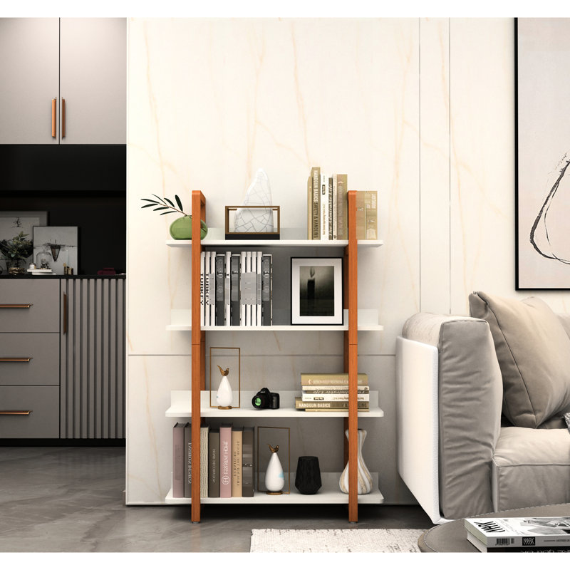 Solid Wood Book Display Bookshelf - 4 Multifunctional Shelf For Show Bookcase 4-layer Open Organizing