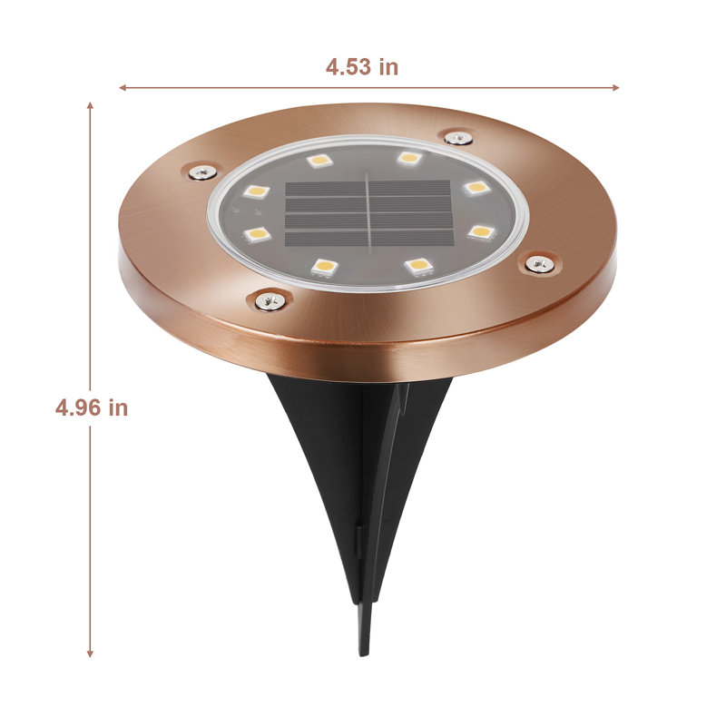 Paradise By NEX Satin Solar Powered Integrated LED Pathway Light Kit, Warm, Bronze