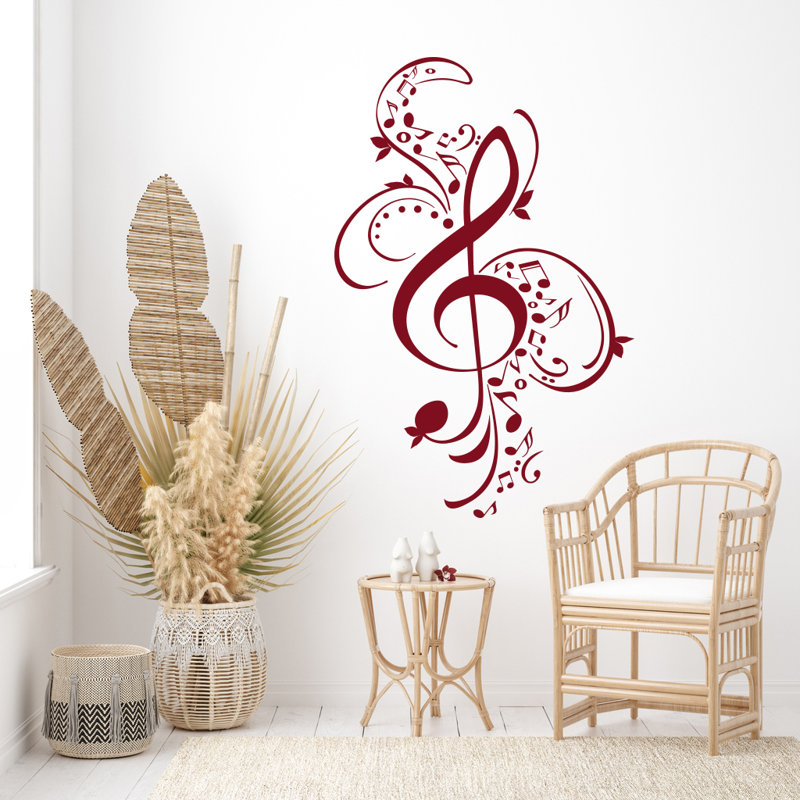 Entertainment Non-Wall Damaging Wall Decal, 14" H x 22" W, Burgundy