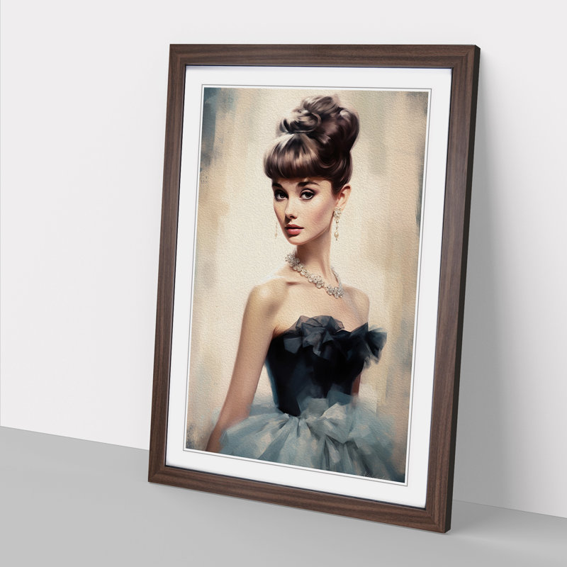Single Picture Frame Print on Wood, 46cm H x 34cm W, Walnut Framed