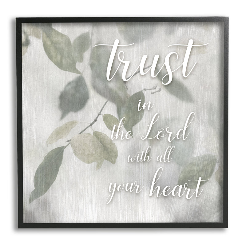 "Trust the Lord Motivating", Giclée encadrée noir minuit, H 12 po x l 12 po x P 1,5 po