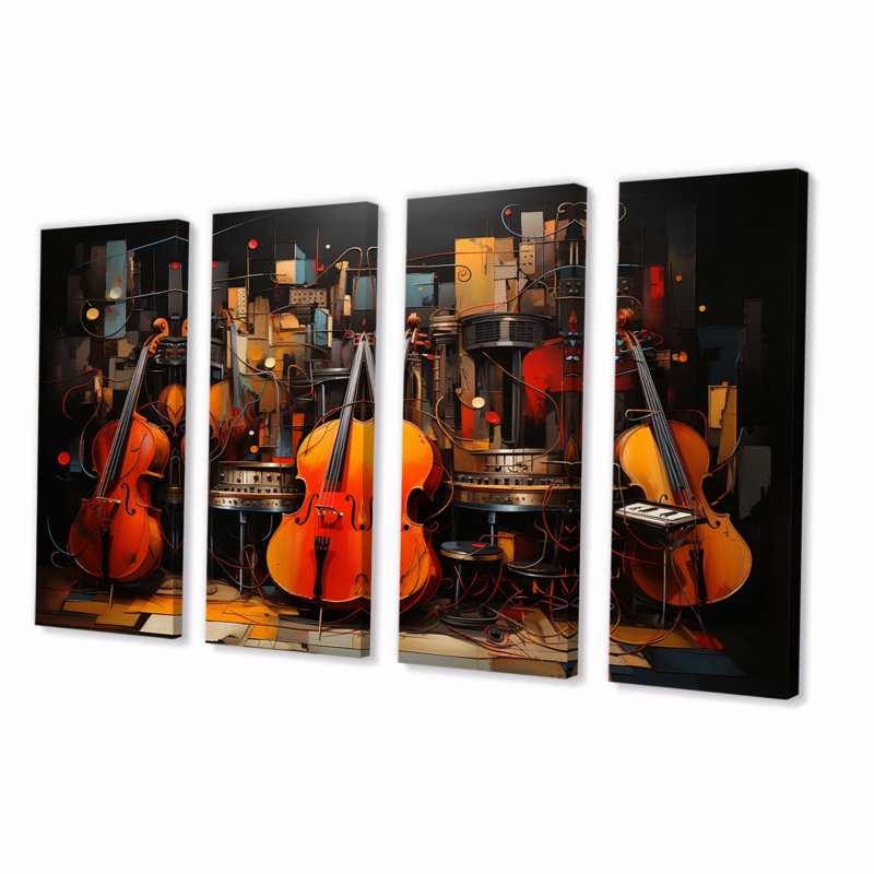 Gouin - Collages abstraits, impression sur art mural - 4 panneaux
