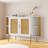 Modern Elegant 2-Door Curved Buffet Sideboard Cabinet Dining Cabinet with Adjustable Shelves | Gold Trim & Handwoven Rattan Doors | Stylish Storage for Dining Rooms & Kitchens-1708047388