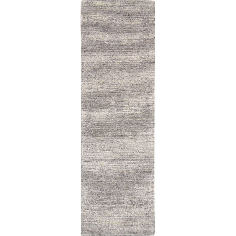 Tapis gris touffeté à la main Mercola, Tapis de couloir 2 pi 3 po x 7 pi 6 po