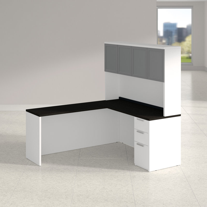 Glidden L-Shaped Executive Desk, White