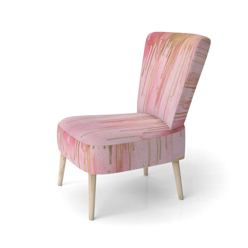 Chaise rembourrée Abstract - Chaise d'appoint Abstract Gold Drips and Glitter, Side Chair Armless