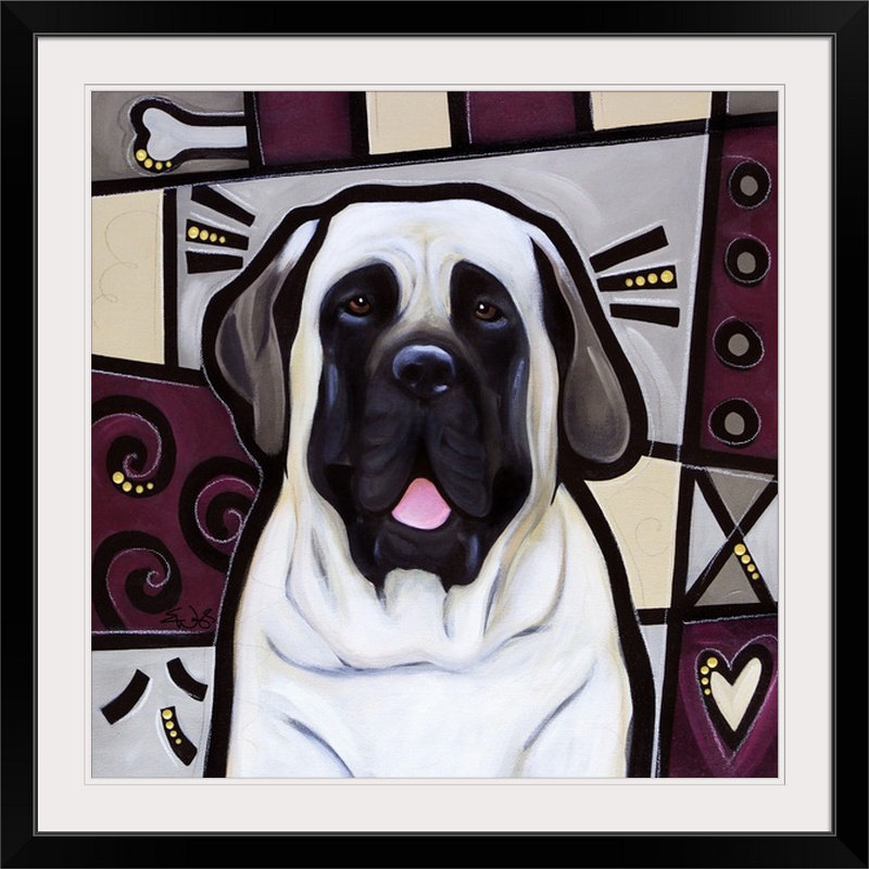 «Dunadry Mastiff Pop Art» par Eric Waugh - impression d'art graphique, H 35 po x l 35 po x P 1,5 po, Toile
