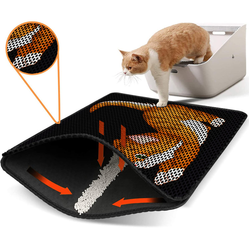 Premium Cat Litter Mat, 18 x 24 inches | 50% PVC / 50% Polyester, Machine Washable & Vacuum Friendly | Durable, Easy-Clean Design for Pet Owners | Protect Your Floors from Litter Messes