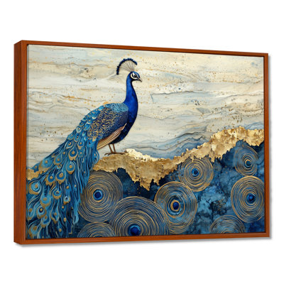 Harbuck, aqua doré et agate paon, paysage II - paon, décoration murale