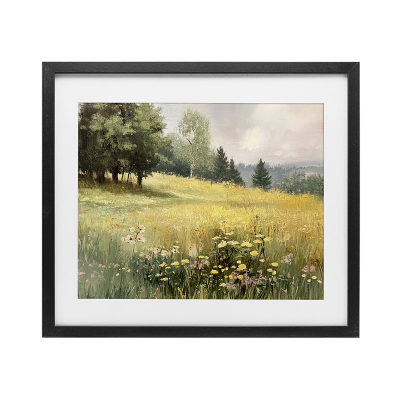 «Lush Summer Meadow», reproduction encadrée sous verre, design par LSR Creative Studio, H 17 po x l 21 po, Cadre noir minuit