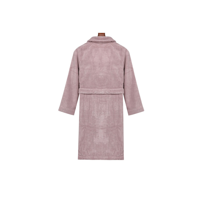 Boersma Cotton Blend Terry Cloth Gender Neutral Mid-Calf Bathrobe with Pockets, S, Pink