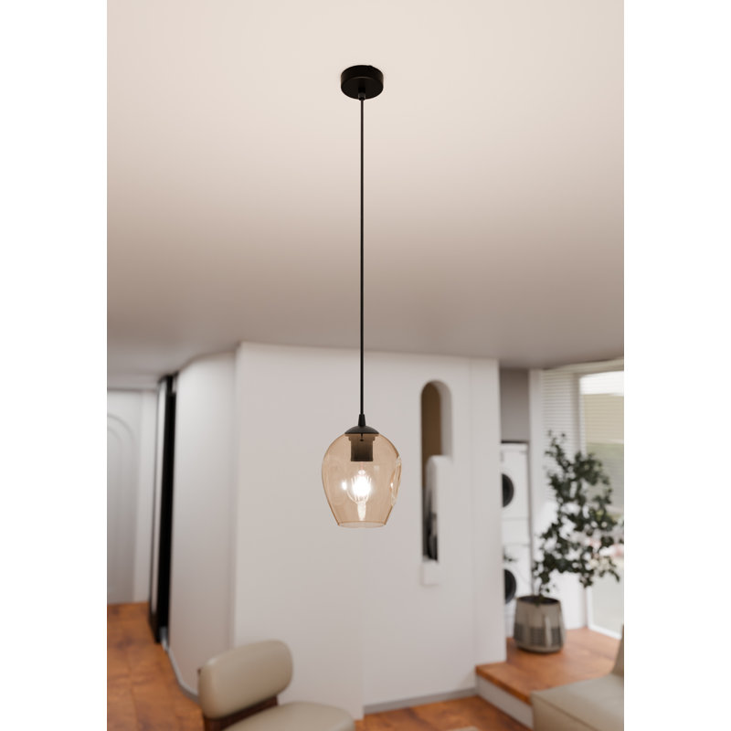 Cadi-Grace 1 - Light Black Single Pendant, Amber