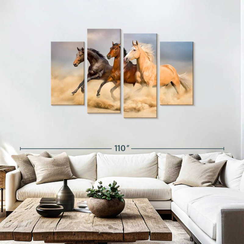 Brampt Speeding Stallion Horses, 48'' H x 75'' W
