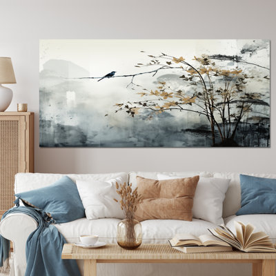Asian Art Sumi Bird Serenity XVII - Asian Art Wall Art Decor