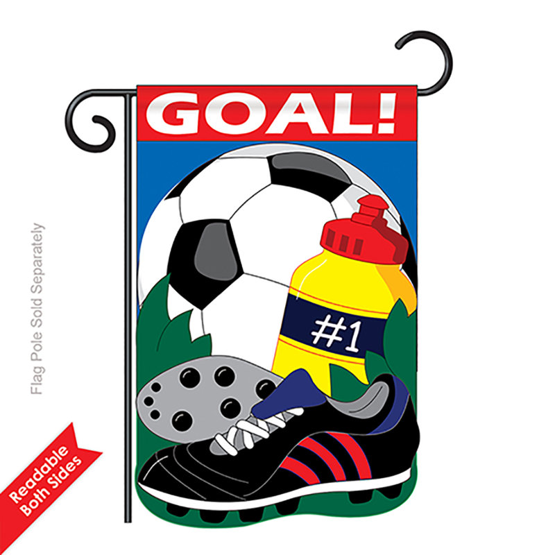 Drapeau de maison vertical décoratif à 2 côtés en polyester à deux côtés goal goals sports, H 40 po x l 28 po