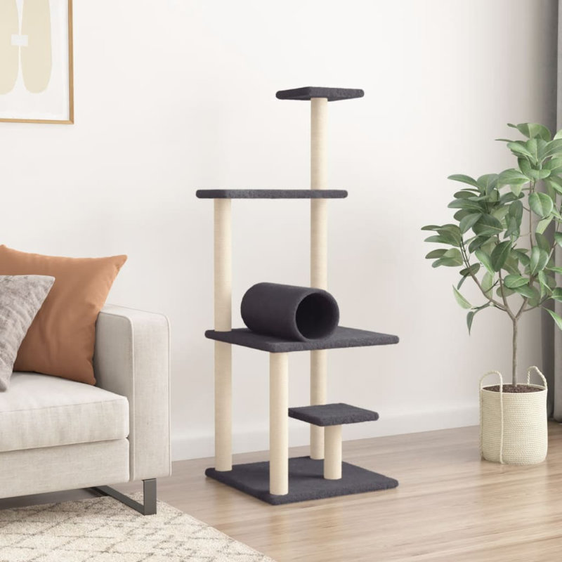 136cm H Cat Tree, Dark Grey