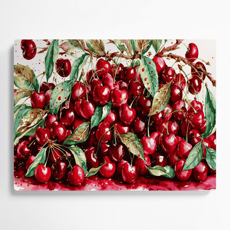 Art mural en métal Fruit Cherry Sweet Beige, H 24 po x l 36 po