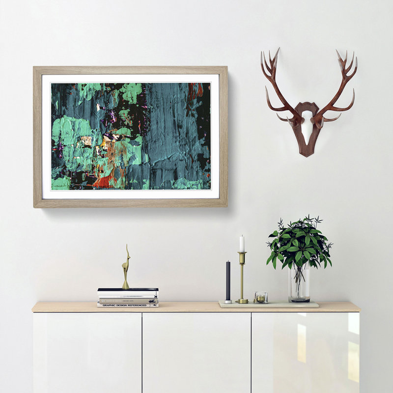 Abstract Art Painting Vol.229 by S.Johnson - Picture Frame Painting Print, Oak Framed, 62cm H x 87cm W x 2cm D