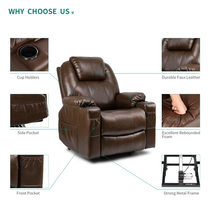 Faux Leather Heated Massage Chair