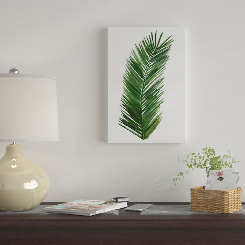 « tropical breeze leaves v », impression sur toile, H 60 po x l 40po x P 1,5 po, Toile tendue, Pas de tapis