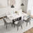 Modern Artificial Stone Rectangular Dining Table with Black Iron Metal Legs-51572275-51572274
